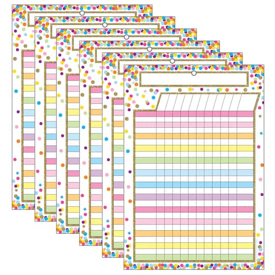 Ashley Productions Smart Poly™ Confetti Dry Erase Incentive Chart, 6ct.